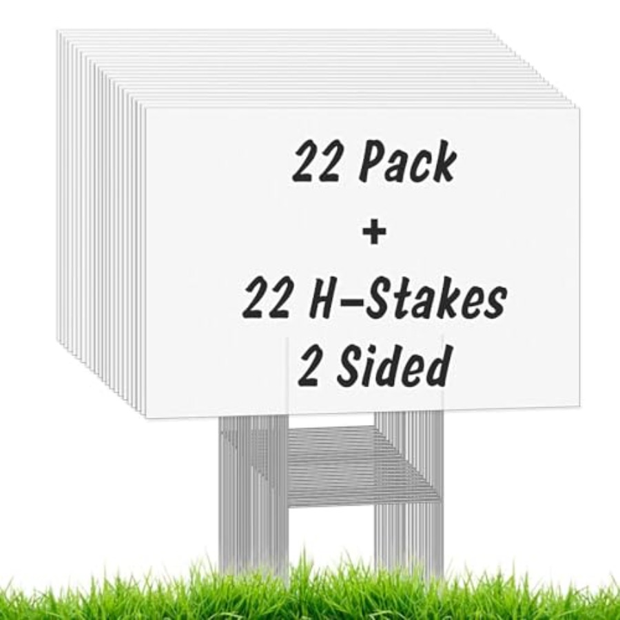 Yard Sign Blank - 22Pcs Blank Yard Signs with Stakes,