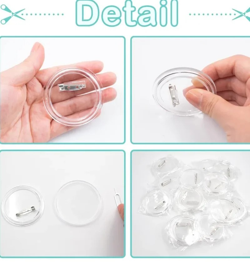 30pcs acrylic blank badge pin  - مراجعة Button Badge Blank وسعره