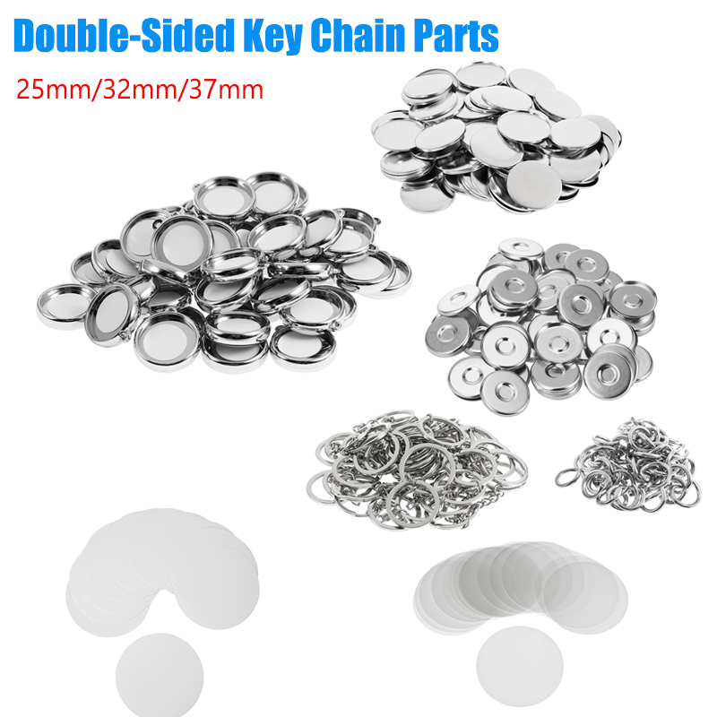 50Pcs/Set DIY Double-Side Key  - مراجعة Button Badge Blank وسعره