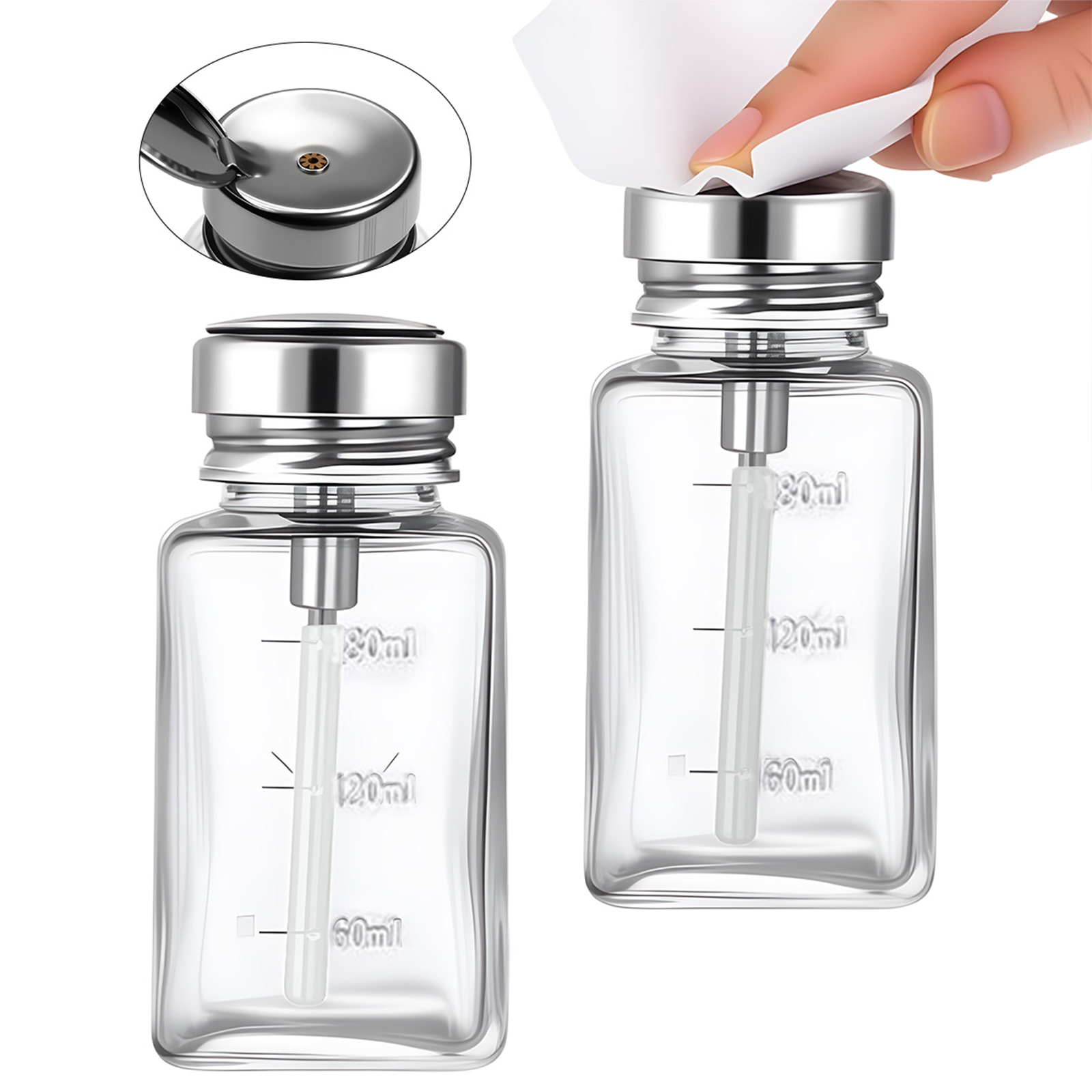180ml Nail Glass Bottle Press  - مراجعة Water Bottle Blank وسعره