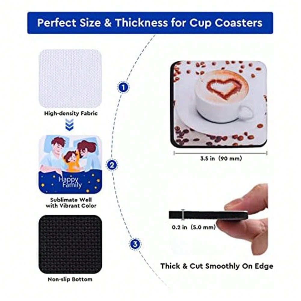1PCS Square Sublimation Blanks - مراجعة Coaster Sublimation Blank وسعره