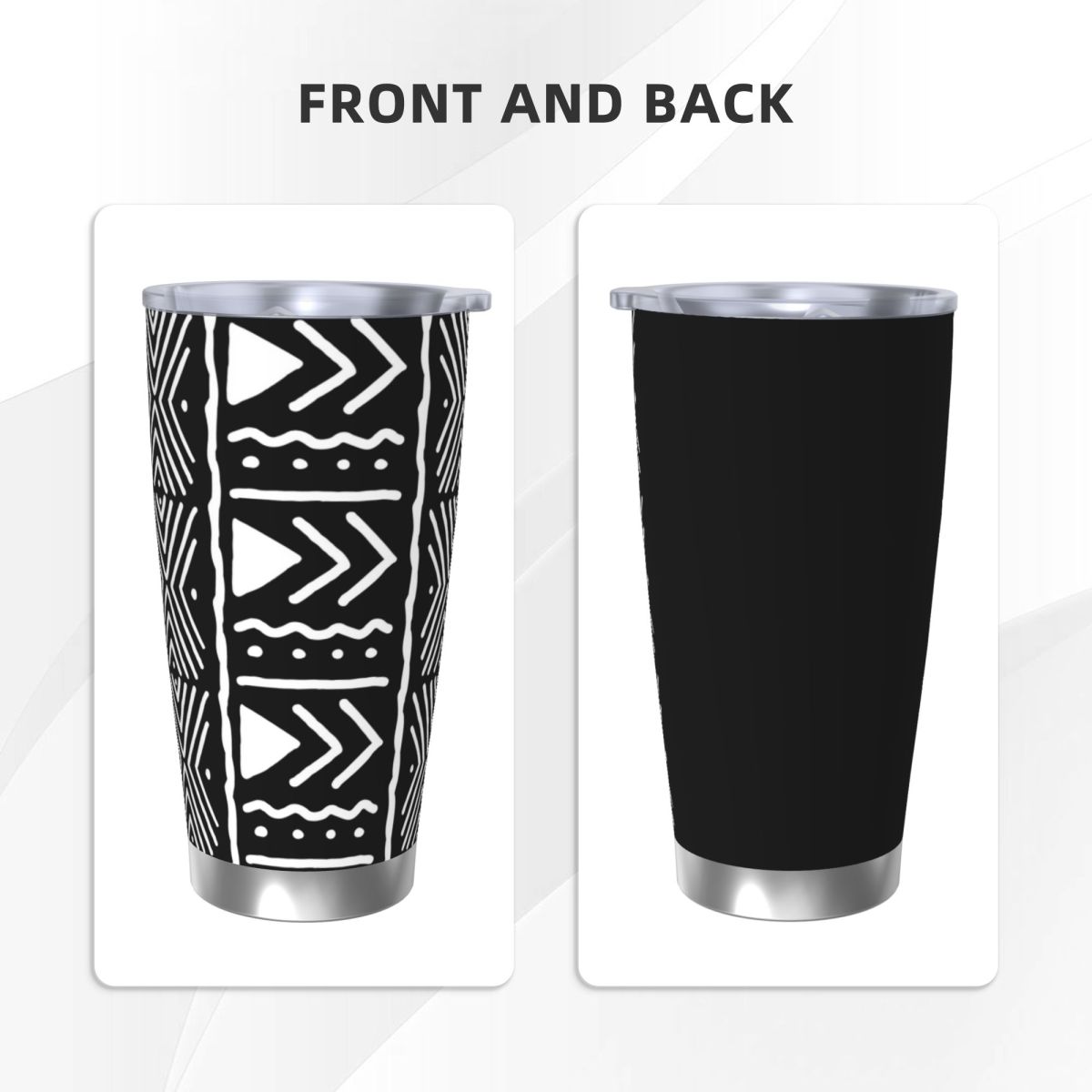 Black And White African Bogola - مراجعة Tumbler 20Oz White وسعره