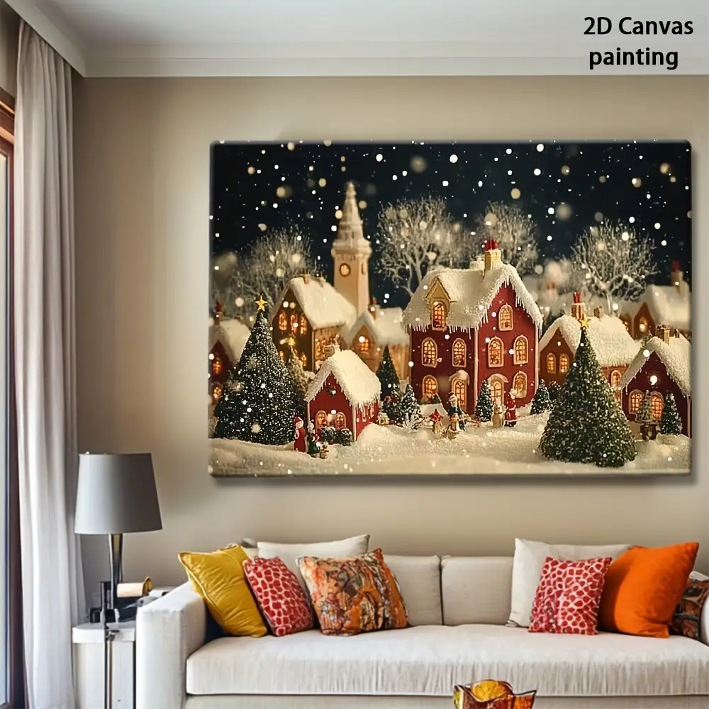 1pc 2D retro Christmas Eve and - مراجعة Canvas Wrap Ready وسعره