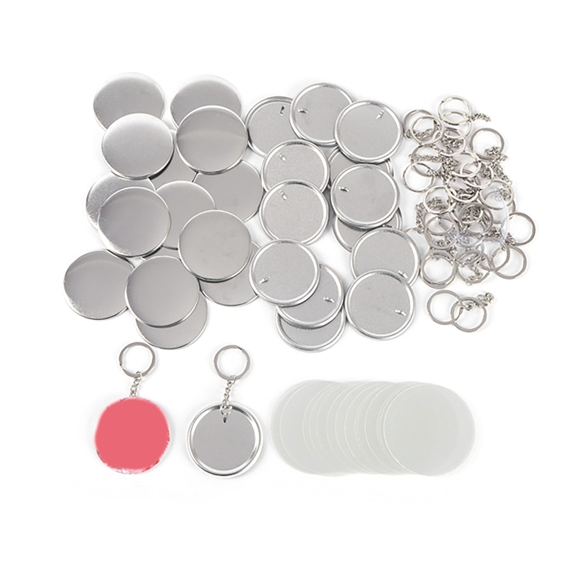 100PCS 44MM 58MM Plastic Metal - مراجعة Button Badge Blank وسعره