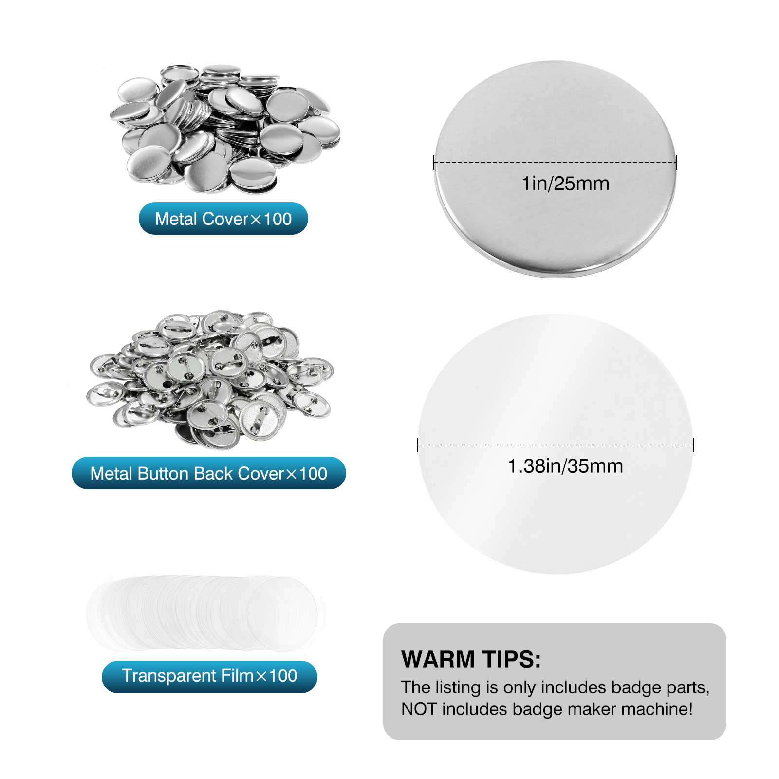 100Pcs Mini DIY Round Mirror M - مراجعة Button Badge Blank وسعره