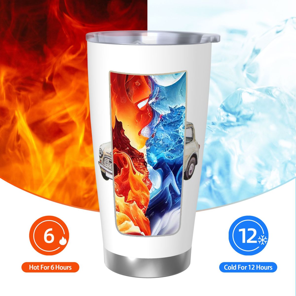Classic White Mini Cooper In W - مراجعة Tumbler 20Oz White وسعره
