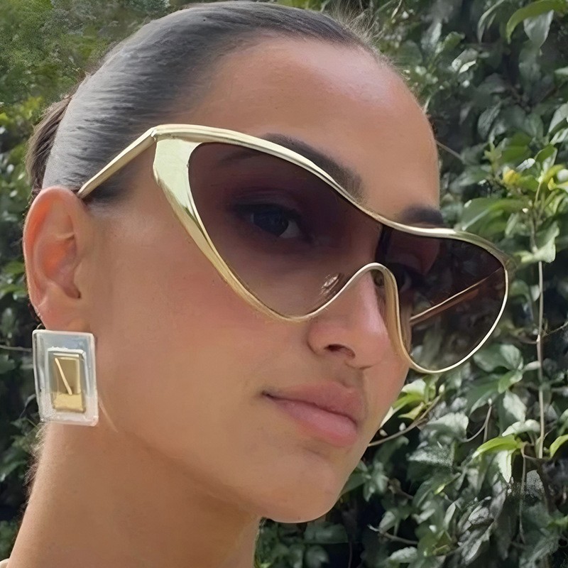 Rimless Y2K Style Sunglasses R - مراجعة Metal Photo Panel وسعره