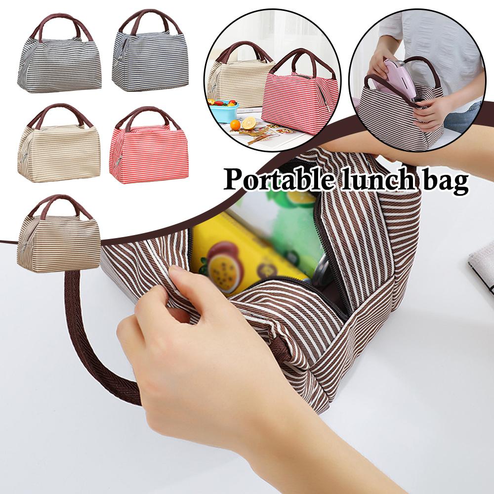 Striped Insulated Lunch Bag Po - مراجعة Tote Bag Sublimation وسعره