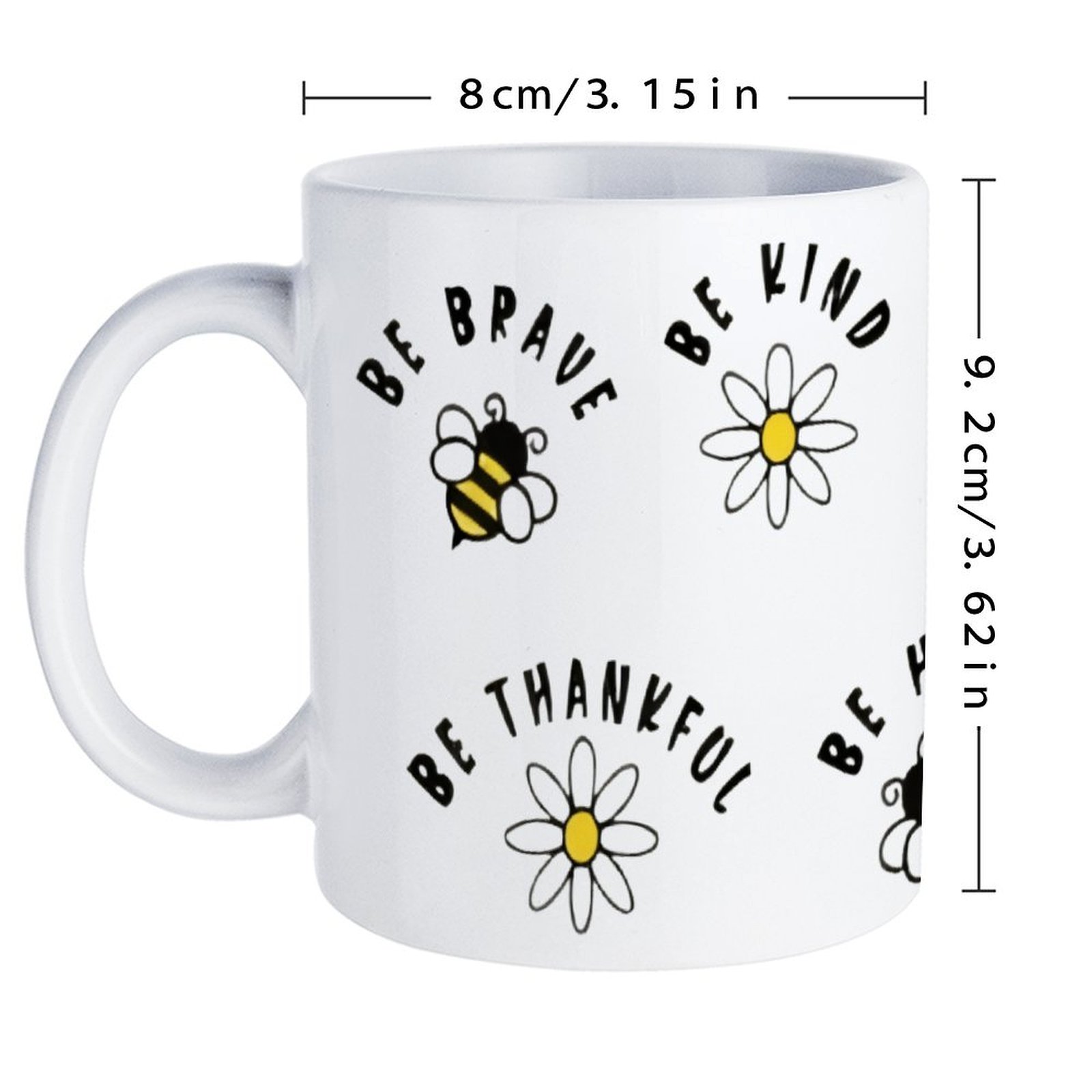 Four Stickers With Bees And Da - مراجعة Sublimation Mug White وسعره