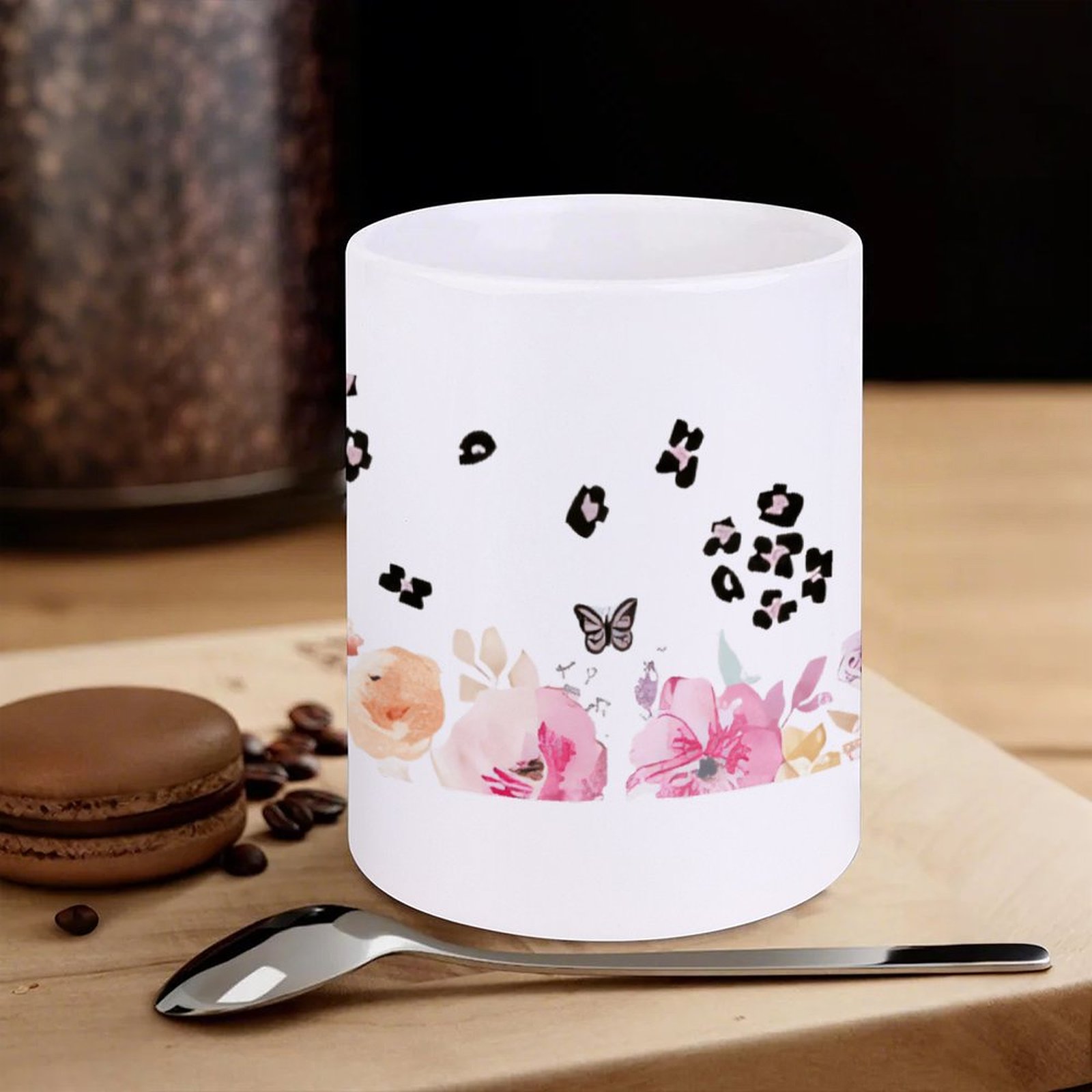 A Watercolor Painting Of Flowe - مراجعة Sublimation Mug White وسعره