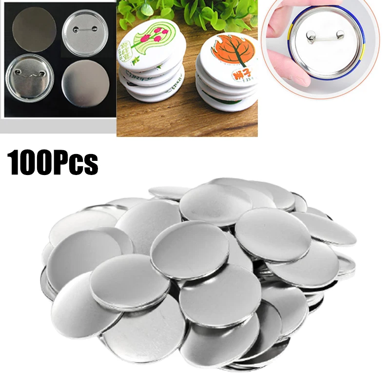 100pcs Blank Badge Pin Button  - مراجعة Button Badge Blank وسعره