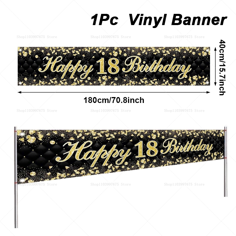 Happy 18th Birthday Banner Dec - مراجعة Yard Sign Blank وسعره