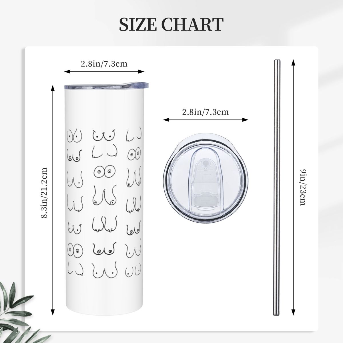 Black And White Tits Drawing S - مراجعة Tumbler 20Oz White وسعره