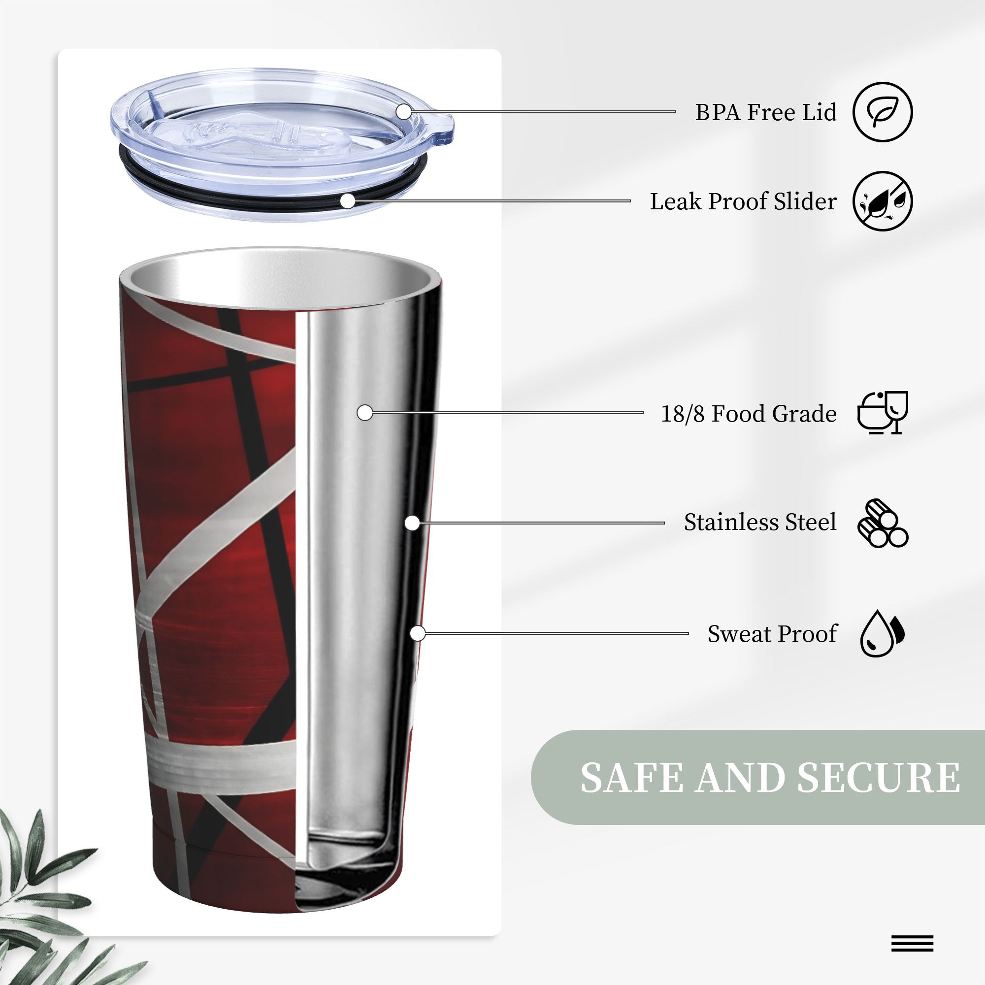 V-Van Halens Red Black White T - مراجعة Tumbler 20Oz White وسعره
