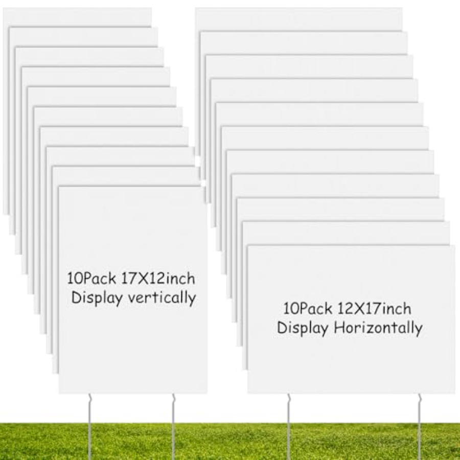 20 Pack Blank Yard Signs with  - مراجعة Yard Sign Blank وسعره