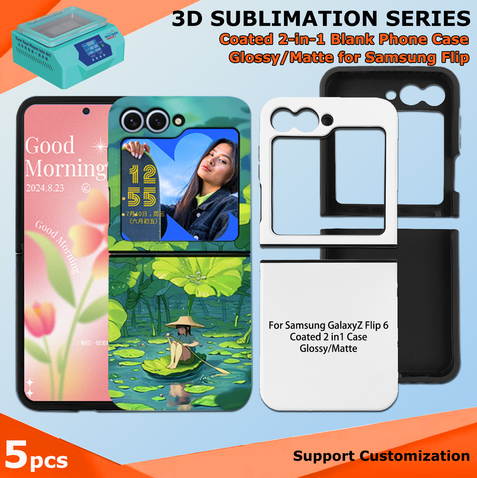 Fonlyu 5pcs Coated 2 in 1 Blan - مراجعة Phone Case Blank Print وسعره