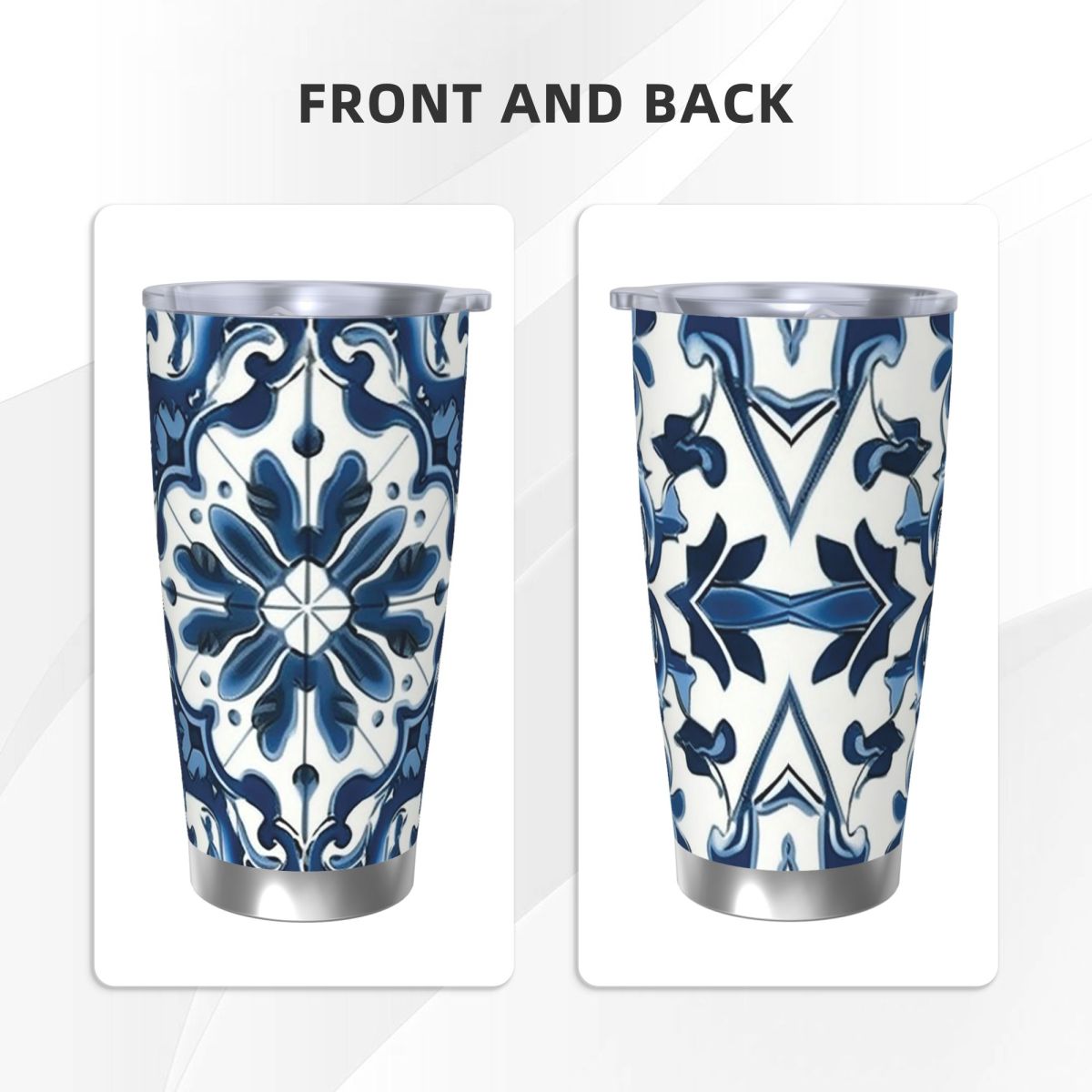 Blue And White Majolica Patter - مراجعة Tumbler 20Oz White وسعره