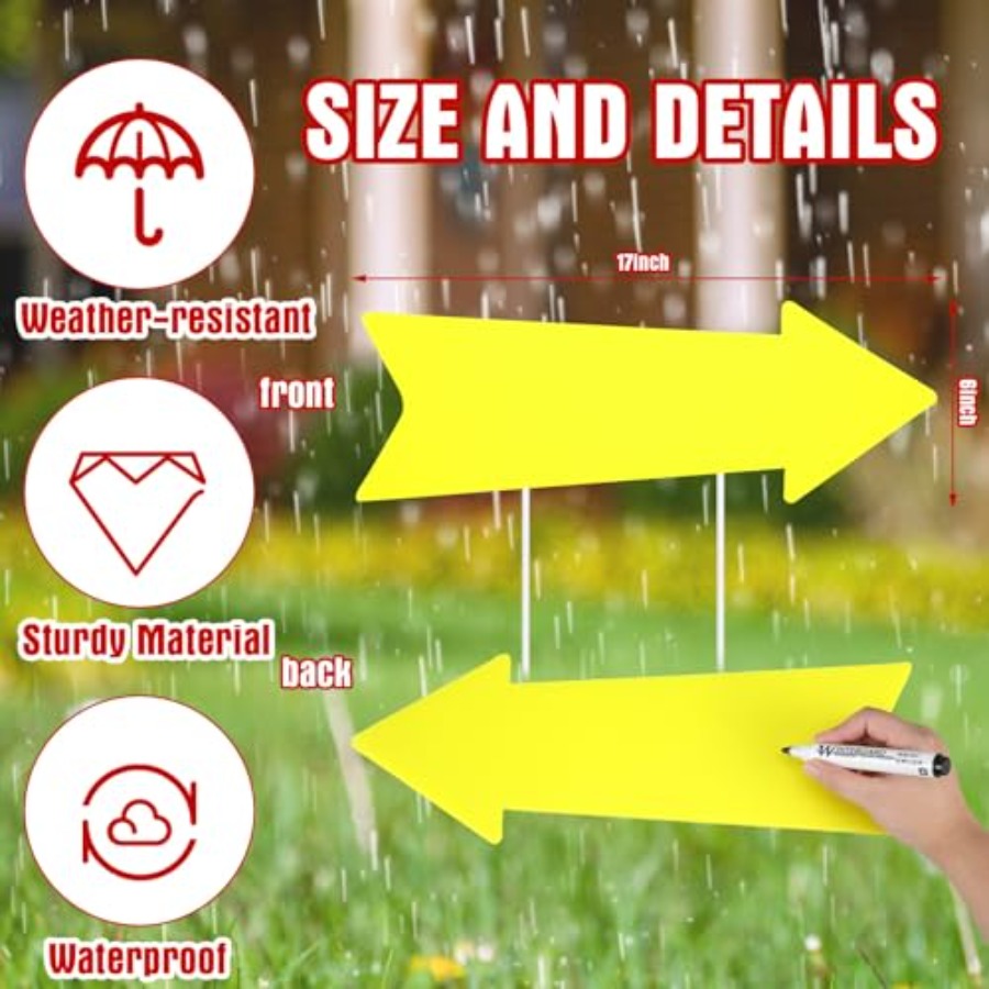 12 Pcs Arrow Signs with Stakes - مراجعة Yard Sign Blank وسعره