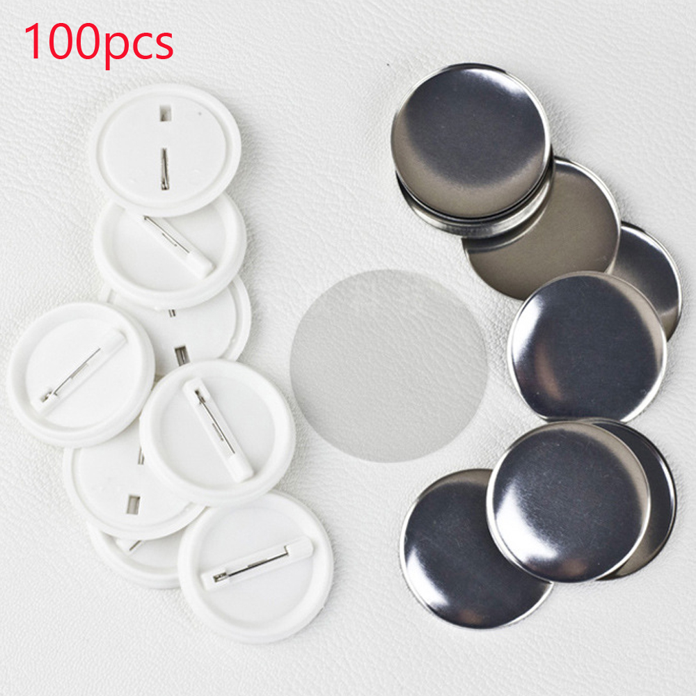 100Pcs/set Plastic Blank Badge - مراجعة Button Badge Blank وسعره