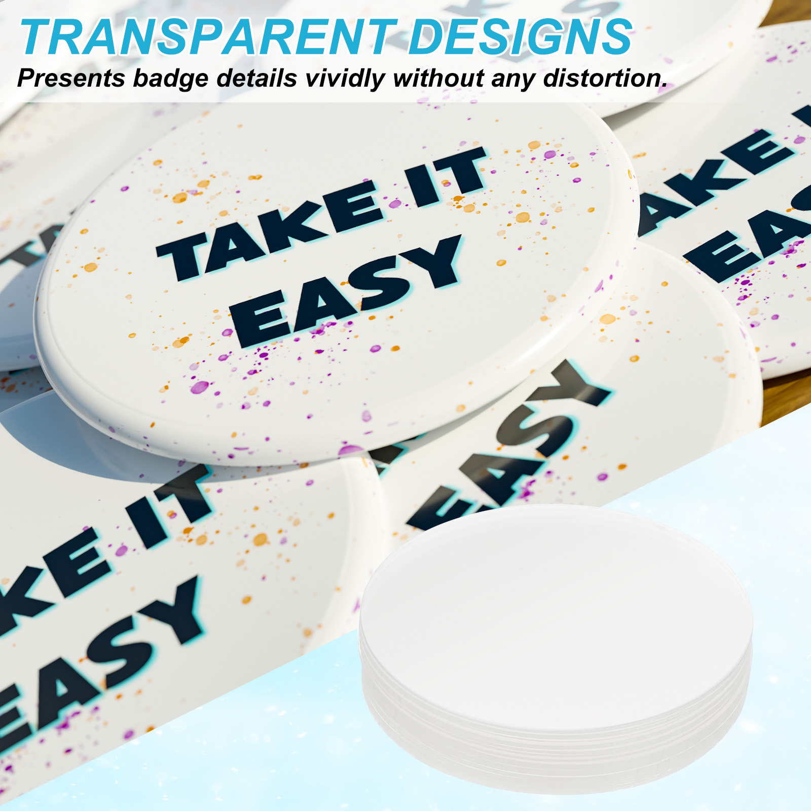 44/48/54/61/65/70mm Badge Film - مراجعة Button Badge Blank وسعره
