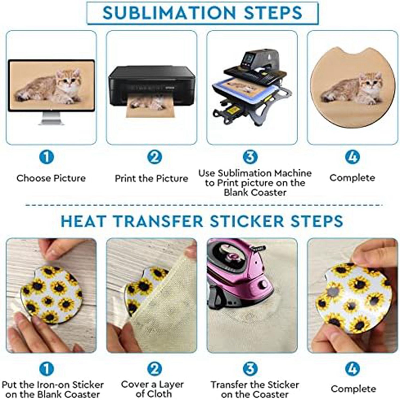 F-F 40PCS Square Sublimation B - مراجعة Coaster Sublimation Blank وسعره