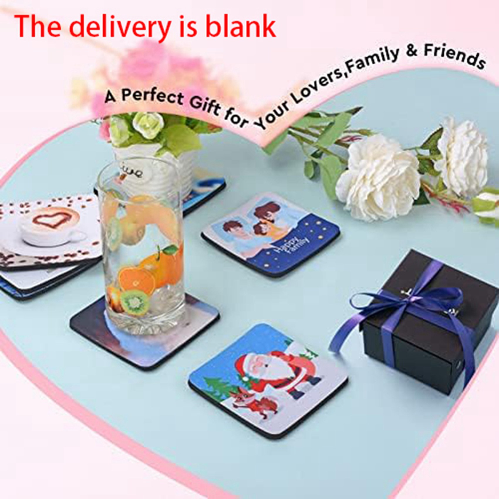 F-F 40PCS Square Sublimation B - مراجعة Coaster Sublimation Blank وسعره