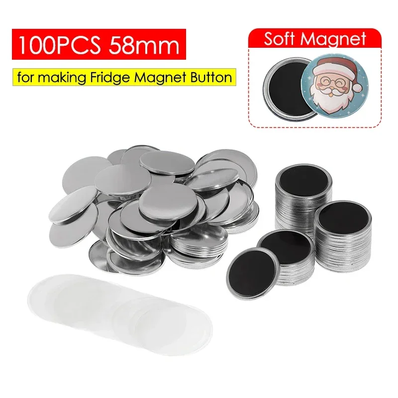50/100PCS 25-75mm Magnet Refri - مراجعة Button Badge Blank وسعره