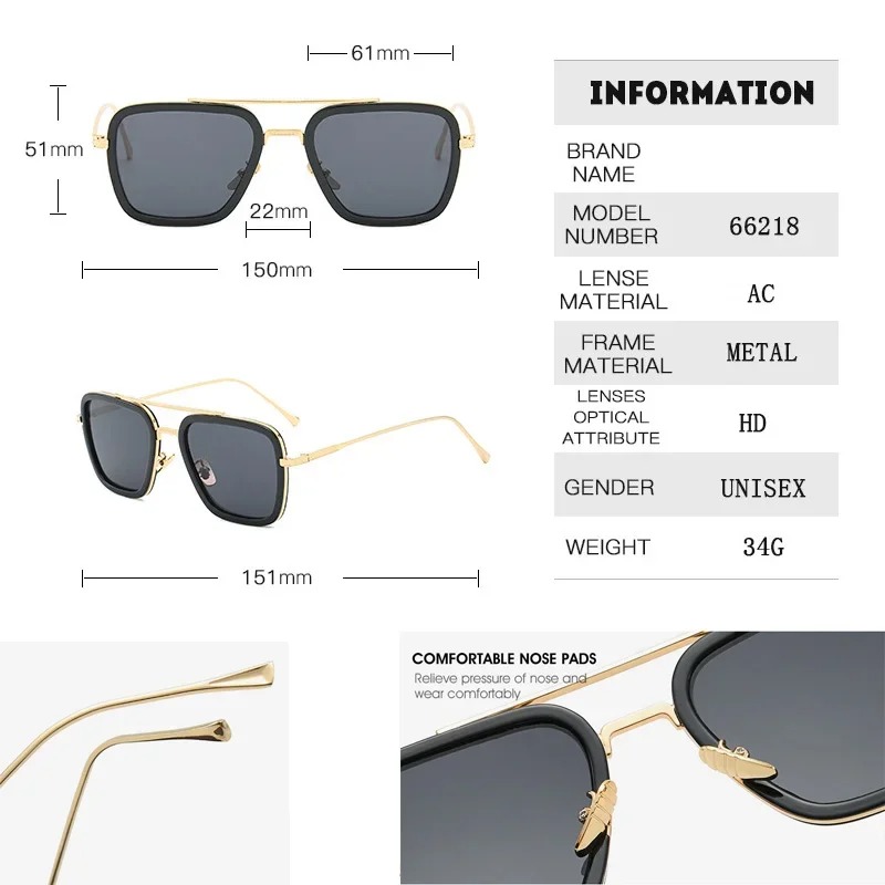 Steam Punk Tony Stark Sunglass - مراجعة Metal Photo Panel وسعره